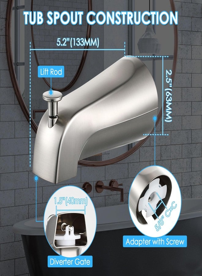 صنبور حوض استحمام Enhon Slip On Diverter متوافق مع Kohler GP85556، بديل صنبور حوض الاستحمام/الدش، يناسب أنبوب مياه نحاسي 1/2 بوصة، مفتاح سداسي 5/32 بوصة مرفق (لون نيكل مصقول، عبوة واحدة) - Image 4