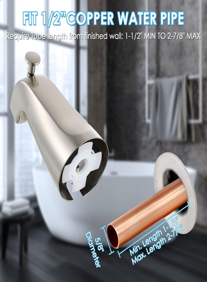 صنبور حوض استحمام Enhon Slip On Diverter متوافق مع Kohler GP85556، بديل صنبور حوض الاستحمام/الدش، يناسب أنبوب مياه نحاسي 1/2 بوصة، مفتاح سداسي 5/32 بوصة مرفق (لون نيكل مصقول، عبوة واحدة) - Image 3