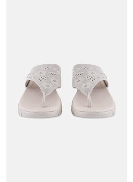 SKECHERS Women Go Walk Charmed Slip On Sandals, Light Grey  - Image 4
