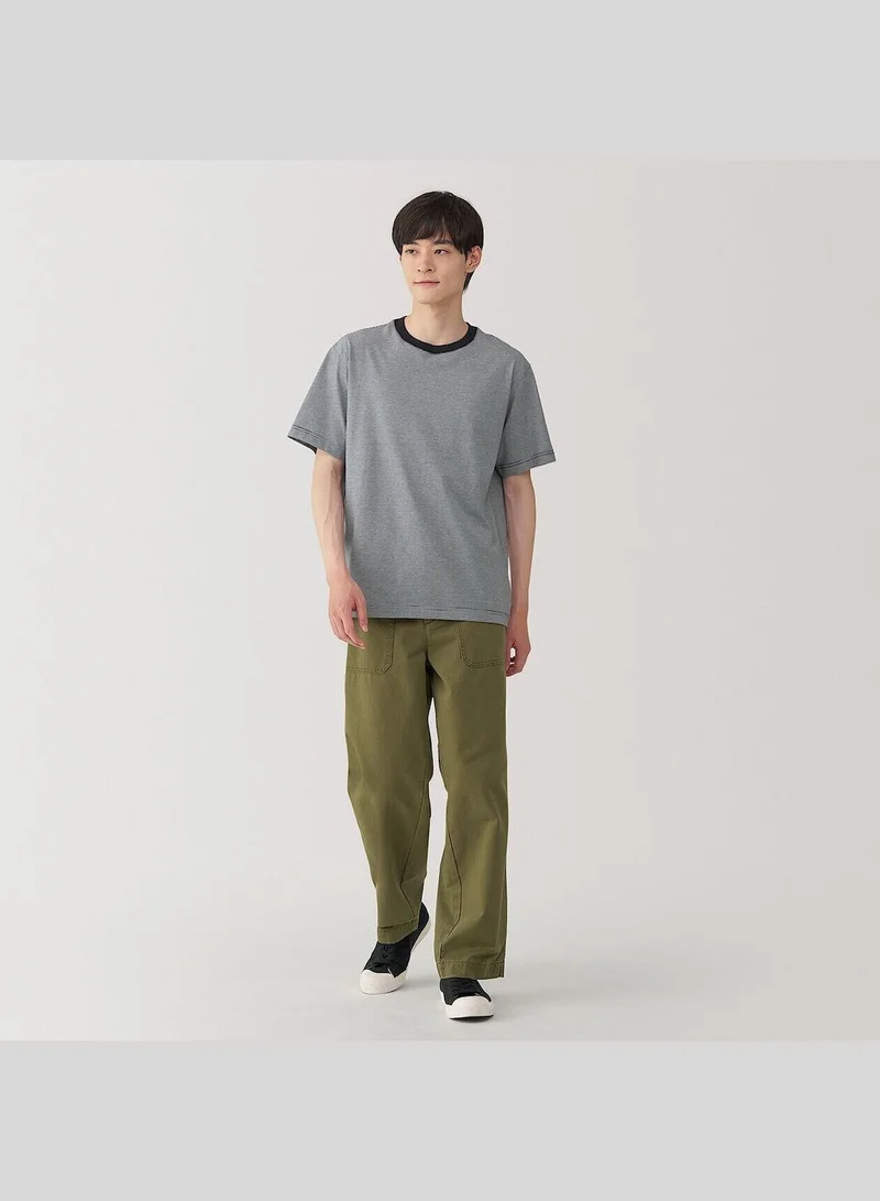 MUJI Jersey Striped Crew Neck Short Sleeve T-Shirt