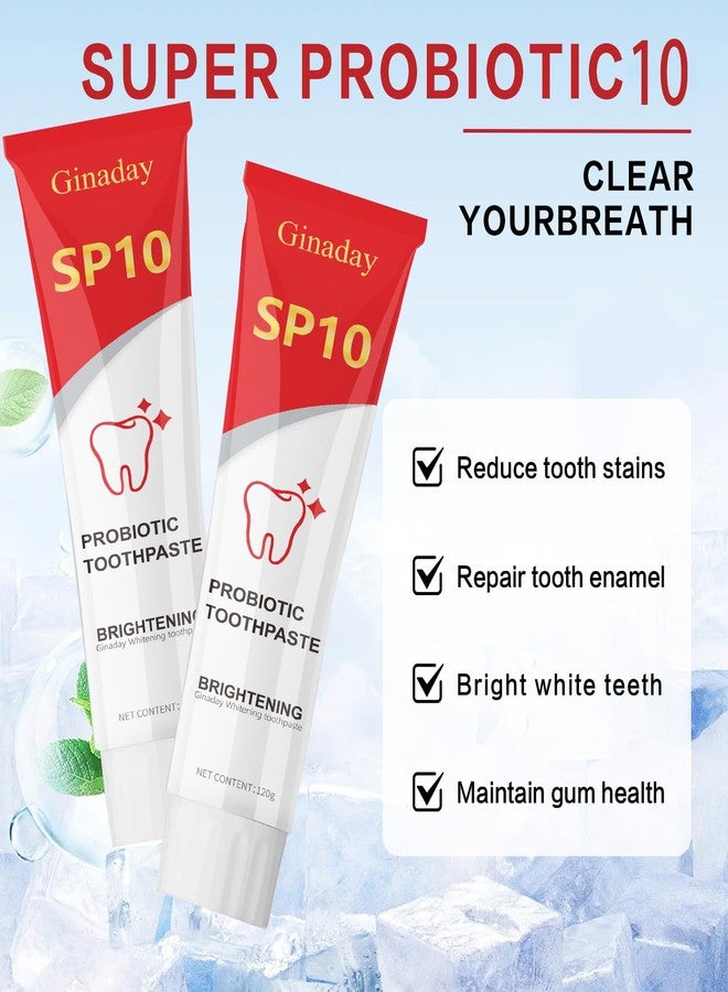 JISKG 2 Pcs SP10 Probiotic Whitening Toothpaste, Deep Cleaning Care Remove Yellow Tooth Stains, with Probiotic Oral Health Management, Fresh Breath. - Image 3