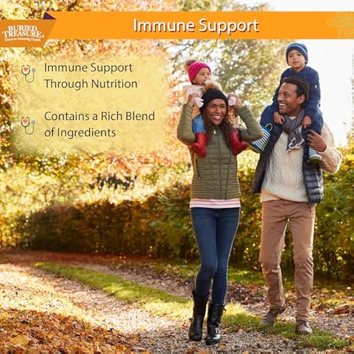 Buried Treasure Adult Daily Immune Wellness, 16oz with Dose Cup, Elderberry Echinacea VIT-C Zinc, Mushroom Blend, Natural Immune Booster - Image 3