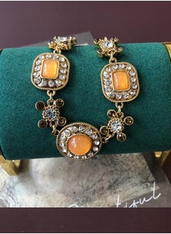 Al Aoyama Golden colour Jewelry Orange Resin Charm Jewelry Sets Women Earrings/Necklace/Bracelets  - Image 3