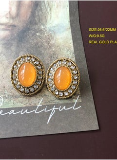 Al Aoyama Golden colour Jewelry Orange Resin Charm Jewelry Sets Women Earrings/Necklace/Bracelets  - Image 4