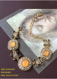 Al Aoyama Golden colour Jewelry Orange Resin Charm Jewelry Sets Women Earrings/Necklace/Bracelets  - Image 5