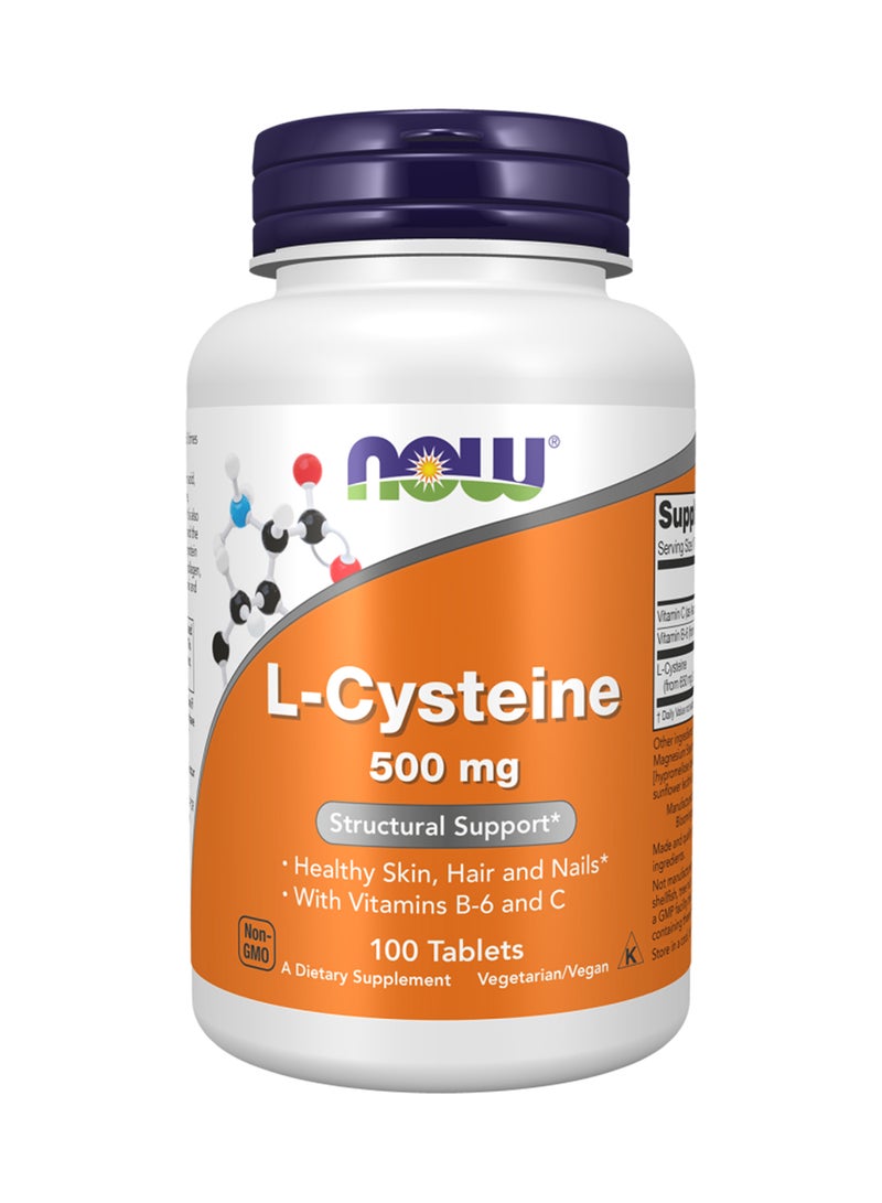 Now Foods L-Cysteine 500 Mg Supplements - 100 Tablets - Image 1