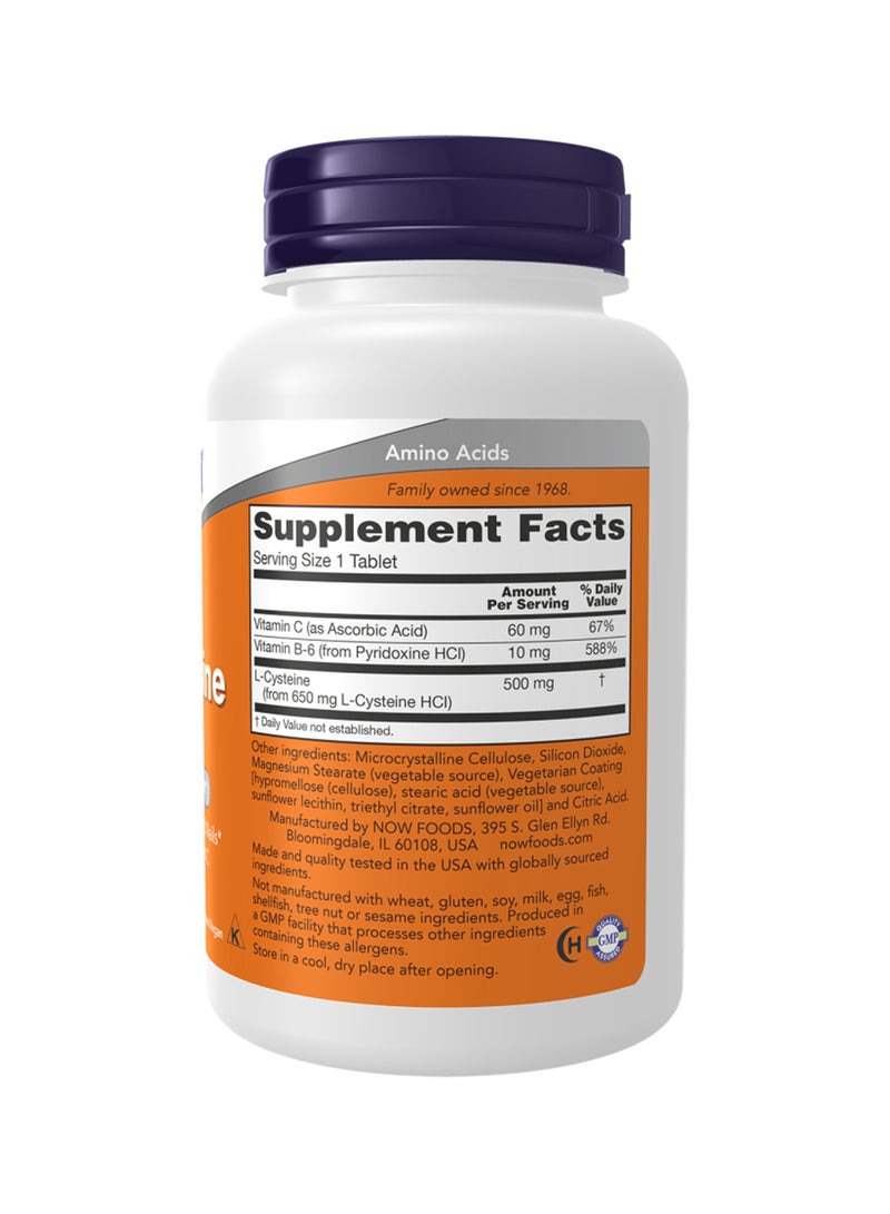 Now Foods L-Cysteine 500 Mg Supplements - 100 Tablets - Image 2