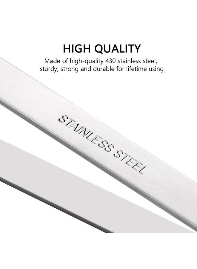 NJ مجموعة ملاقط وملاقط من الفولاذ المقاوم للصدأ - 3 قطع 6.3 بوصة، 4.7 بوصة ملاقط عظام السمك المسطحة والمائلة لأدوات الطهي للطهاة: مجموعة 5 قطع - Image 4