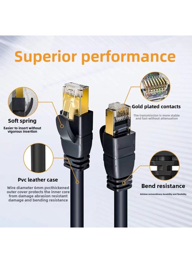 Generic Class 8 Gigabit Network Cable Cat8 Network Cable Home Super Class 8 5G Network Pure Copper Shielded Computer Router Electric Competition-Color:Category Eight Lines White-Line Length:15 M  - Image 5