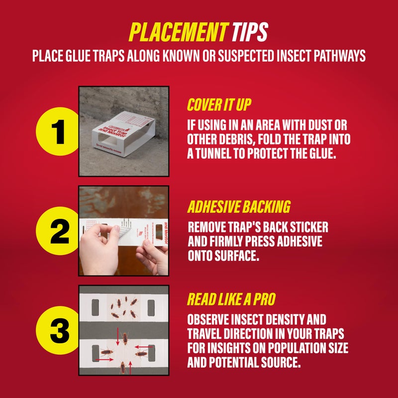 Catchmaster Spider & Insect Glue Traps 45-Pk (15 Sheets), Adhesive Cockroach Killer Glue Boards, Cricket Sticky Traps, Indoor Roach Trap for Home, Garage & Shed, Pest Control for Home - Image 5