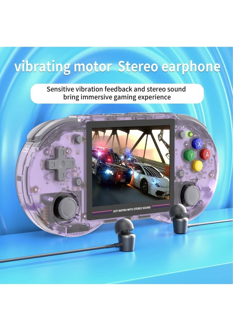 ANBERNIC  RG353PS Retro Handheld Game Console, Single Linux System with RK3566 Chip, 3.5 Inch IPS Screen, Includes 128G TF Card with 4519 Preinstalled Games, Supports 5G WiFi and 4.2 Bluetooth (Transparent Purp  - Image 3