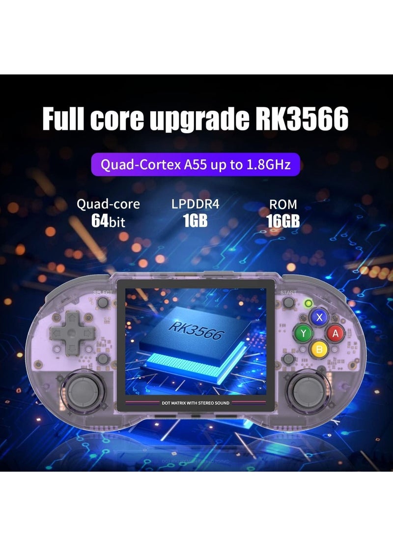 ANBERNIC  RG353PS Retro Handheld Game Console, Single Linux System with RK3566 Chip, 3.5 Inch IPS Screen, Includes 128G TF Card with 4519 Preinstalled Games, Supports 5G WiFi and 4.2 Bluetooth (Transparent Purp  - Image 2