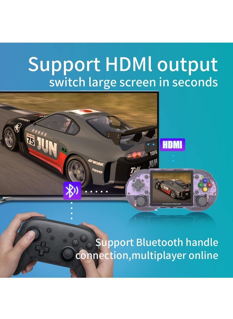 ANBERNIC  RG353PS Retro Handheld Game Console, Single Linux System with RK3566 Chip, 3.5 Inch IPS Screen, Includes 128G TF Card with 4519 Preinstalled Games, Supports 5G WiFi and 4.2 Bluetooth (Transparent Purp  - Image 5