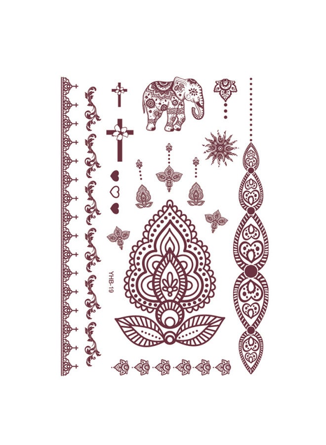 Mehendi Stickers Henna Mehendi stencil Tattoo Sticker for Hands Temporary Waterproof Mehndi Tattoo Body Art for Women & Girls - Image 1