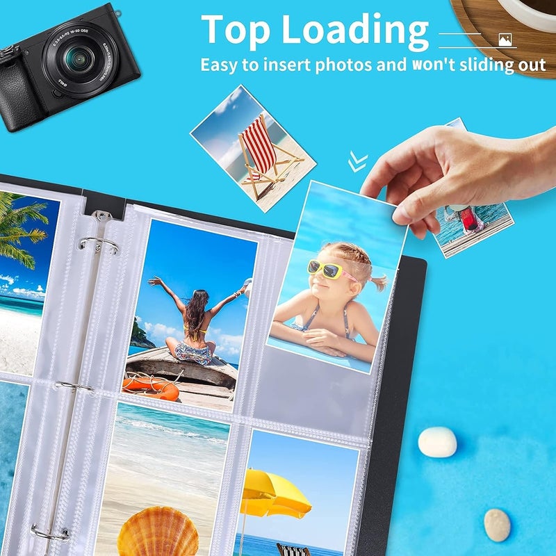 Fabmaker 30 Pack Photo Sleeves for 3 Ring Binder - (3.5x5, for 240 Photos), Archival Photo Page Protectors 3.5x5, Clear Plastic Photo Album Refill Pages Photo Pockets, Postcard Sleeves, Seed Binders - Image 4