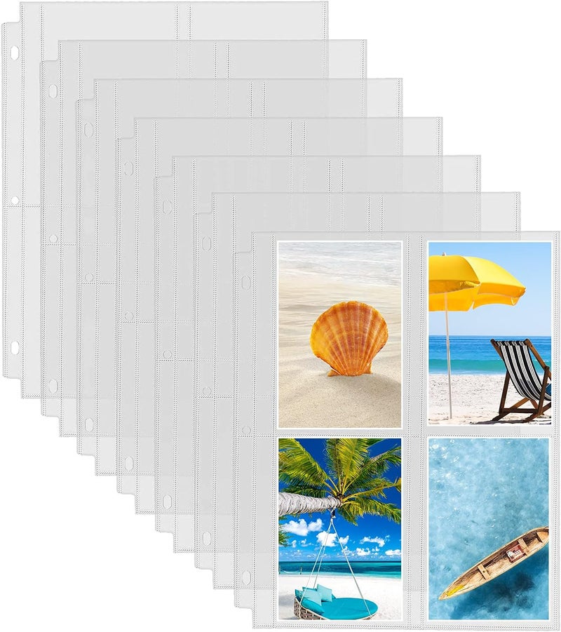 Fabmaker 30 Pack Photo Sleeves for 3 Ring Binder - (3.5x5, for 240 Photos), Archival Photo Page Protectors 3.5x5, Clear Plastic Photo Album Refill Pages Photo Pockets, Postcard Sleeves, Seed Binders - Image 1