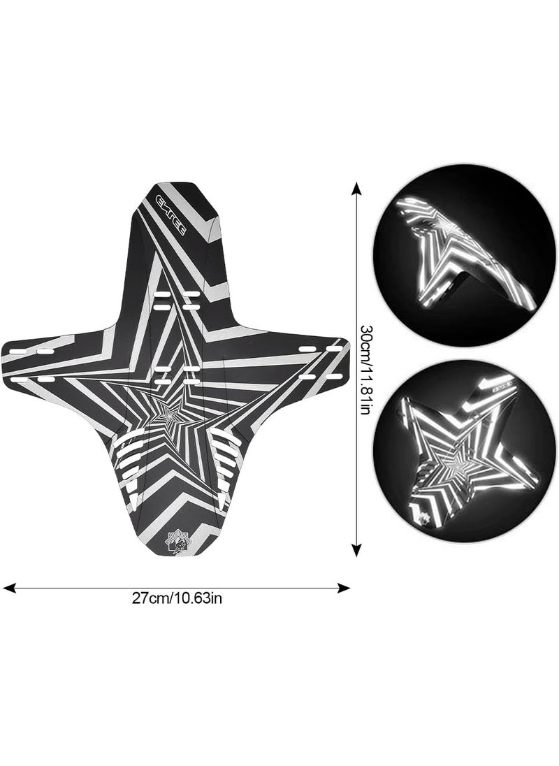 JSCARLIFE JSCARLIFE Mountain Bike Fenders MTB Mud Guard Front and Rear Bicycle Mudguard wite Luminous Effect Adjustable MTB Fender Fits 26 275 29 Plus Size and Fat Bikes  - Image 2