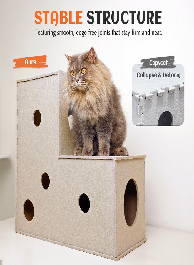 PETKARAY Cat Tunnel, Original Cat Hideaway Cave for Indoor Cats, Large Kitten Play Tubes and Tunnels, Soft Felt Cat Toy with Interactive Peek Hole - Image 5