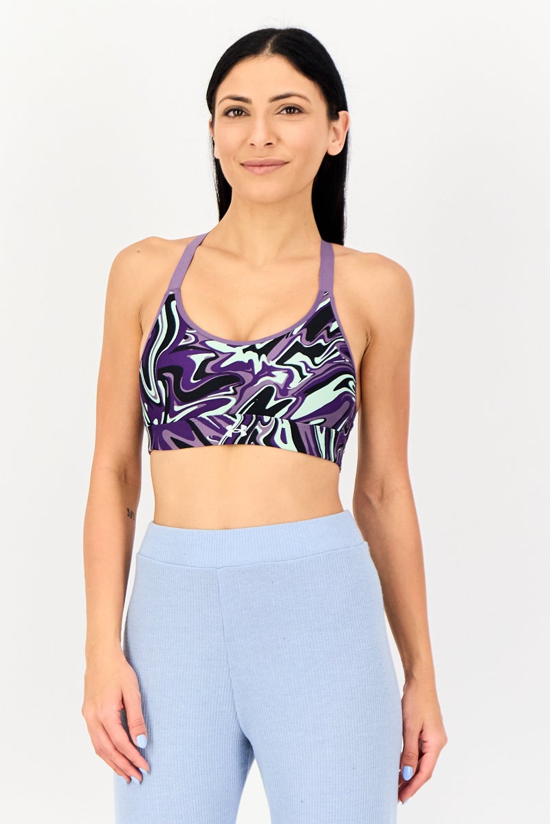 UNDER ARMOUR Women Allover Print Sportswear Fit Sports Bra, Multicolor - Image 1