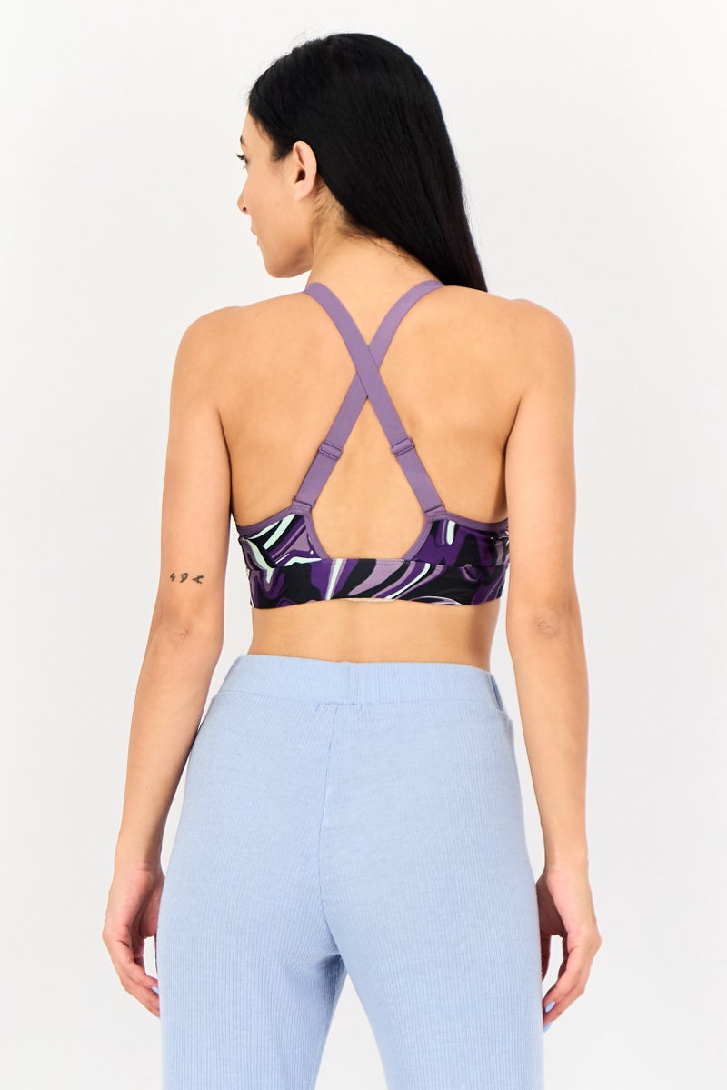 UNDER ARMOUR Women Allover Print Sportswear Fit Sports Bra, Multicolor - Image 4