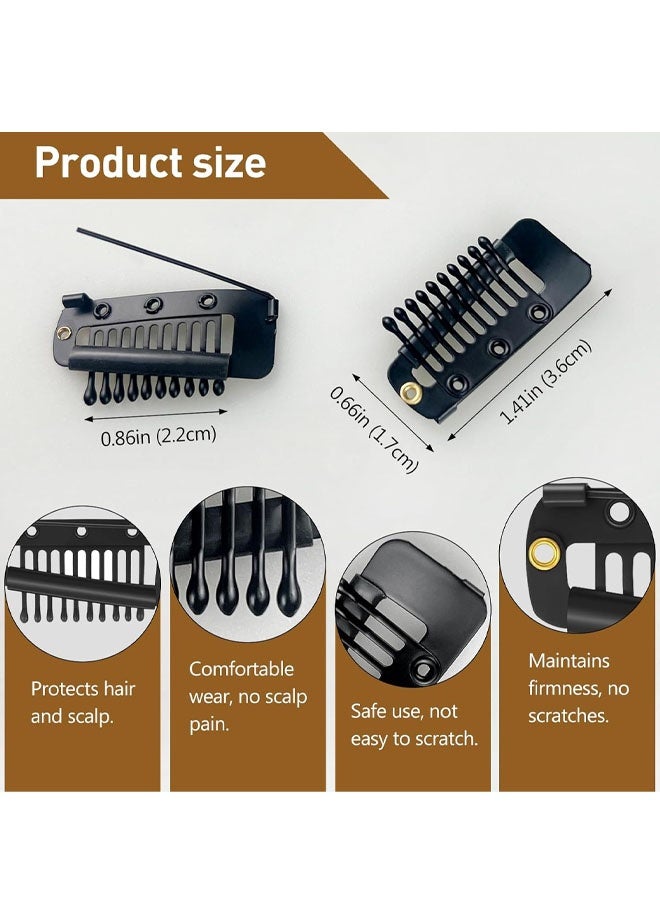 10-Piece Safety Pin Snap Comb Hair Clips for Headscarves, Dupattas & Wigs - Image 2