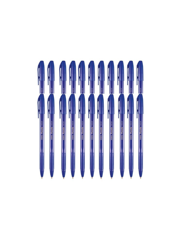 ZEBRA Piccolo Ball Pen Blue Ink 0.7mm Pack of 22  - Image 1