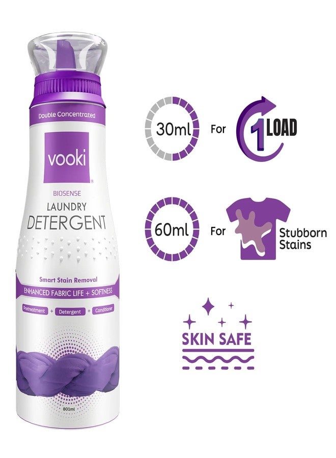 فوكي منظف فوكي بيوسينس السائل للغسالات ذات التحميل العلوي والأمامي بتركيبة مركزة مضاعفة لإزالة البقع الصعبة، ويعزز عمر الأقمشة ونعومتها - 801 مل (عبوة من قطعتين) - Image 5