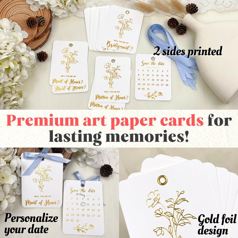 Stofinity Bridesmaid Proposal Card Set - 8 Will You Be My Bridesmaid Card, 2 Maid Of Honor Proposal Card, 2 Matron Of Honor Proposal Card, Ask Bridesmaid Proposal Gifts, Wedding Bridesmaid Gifts Ideas - Image 3