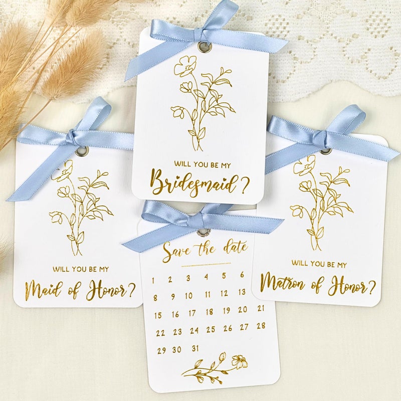 Stofinity Bridesmaid Proposal Card Set - 8 Will You Be My Bridesmaid Card, 2 Maid Of Honor Proposal Card, 2 Matron Of Honor Proposal Card, Ask Bridesmaid Proposal Gifts, Wedding Bridesmaid Gifts Ideas - Image 1