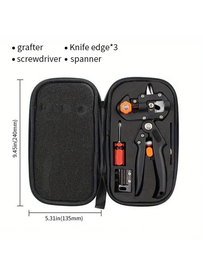 1 Set Ergonomic 2 In 1 Garden Grafting Pruning Tool Kit With Storage Case Stainless Steel Blade Ideal For Fruit Trees Branches Vines Includes Saw Scissors And Cutting Board Grafting Tools - Image 3