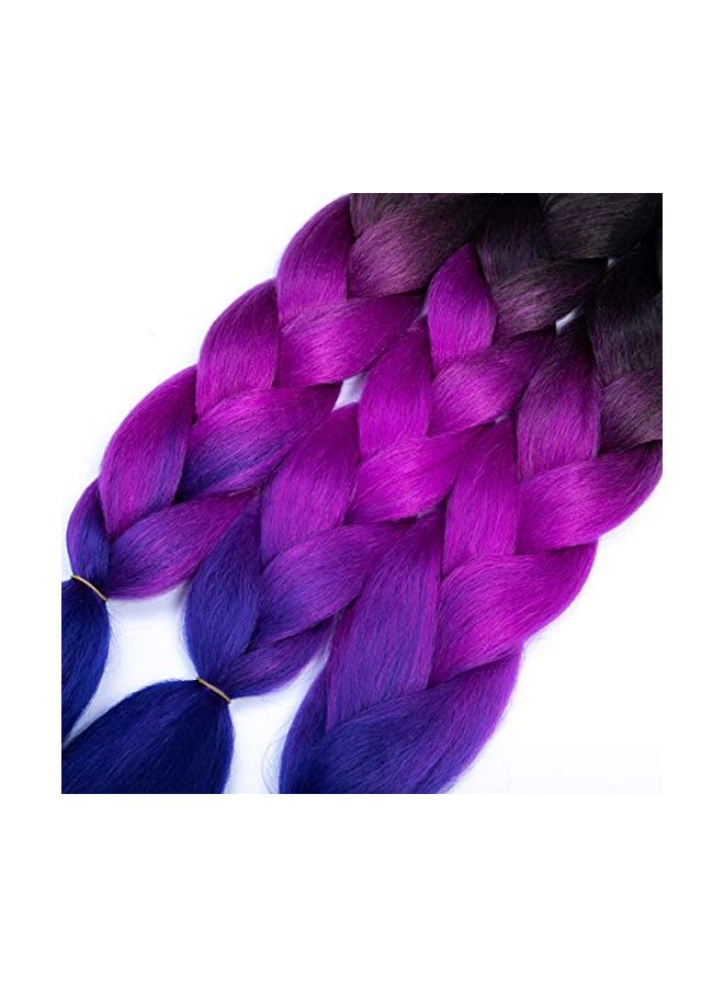 NIBEMINENT 3-Piece Braiding Hair Extension Black/Purple/Blue 24inch - Image 3