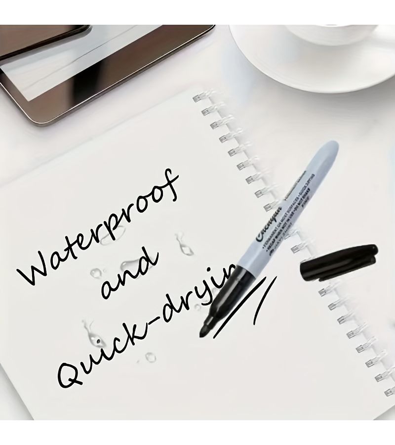 20pcs Black High Quality Large Capacity Markers for Smooth Writing Detailed Marking Drawing Coloring and Doodling with Stain Resistant Quick Drying Ink for Long Lasting Fade Resistant Marks - Image 4