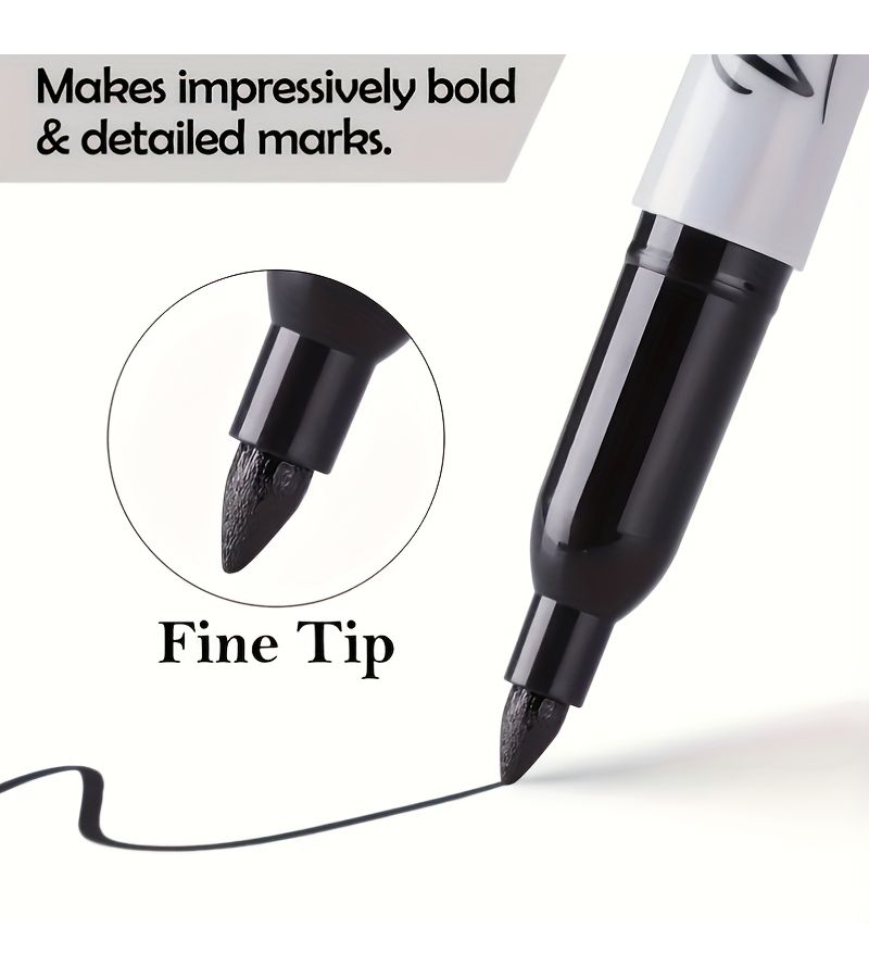 20pcs Black High Quality Large Capacity Markers for Smooth Writing Detailed Marking Drawing Coloring and Doodling with Stain Resistant Quick Drying Ink for Long Lasting Fade Resistant Marks - Image 5