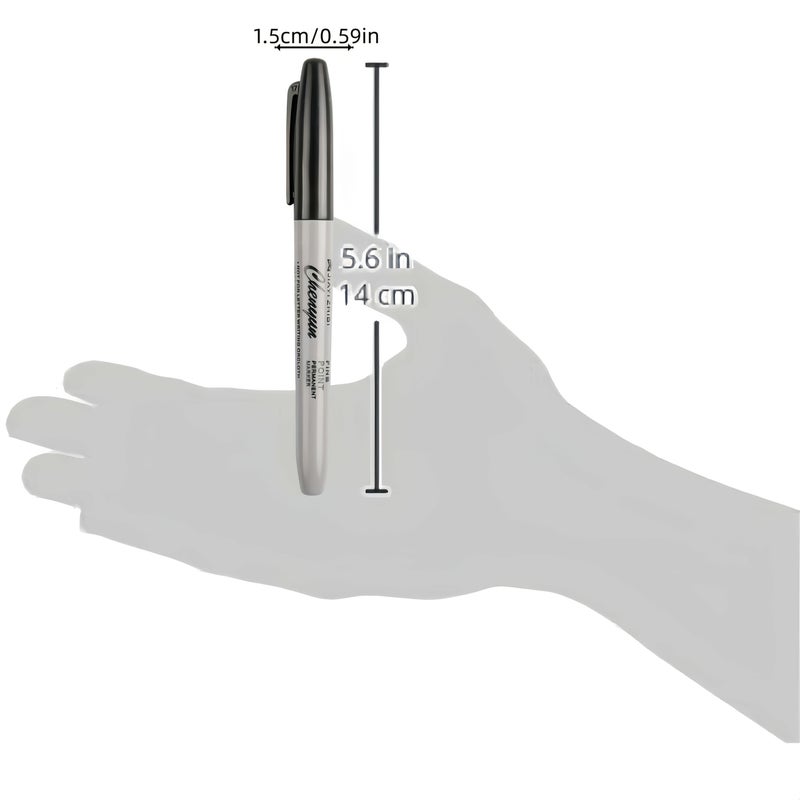 20pcs Black High Quality Large Capacity Markers for Smooth Writing Detailed Marking Drawing Coloring and Doodling with Stain Resistant Quick Drying Ink for Long Lasting Fade Resistant Marks - Image 2