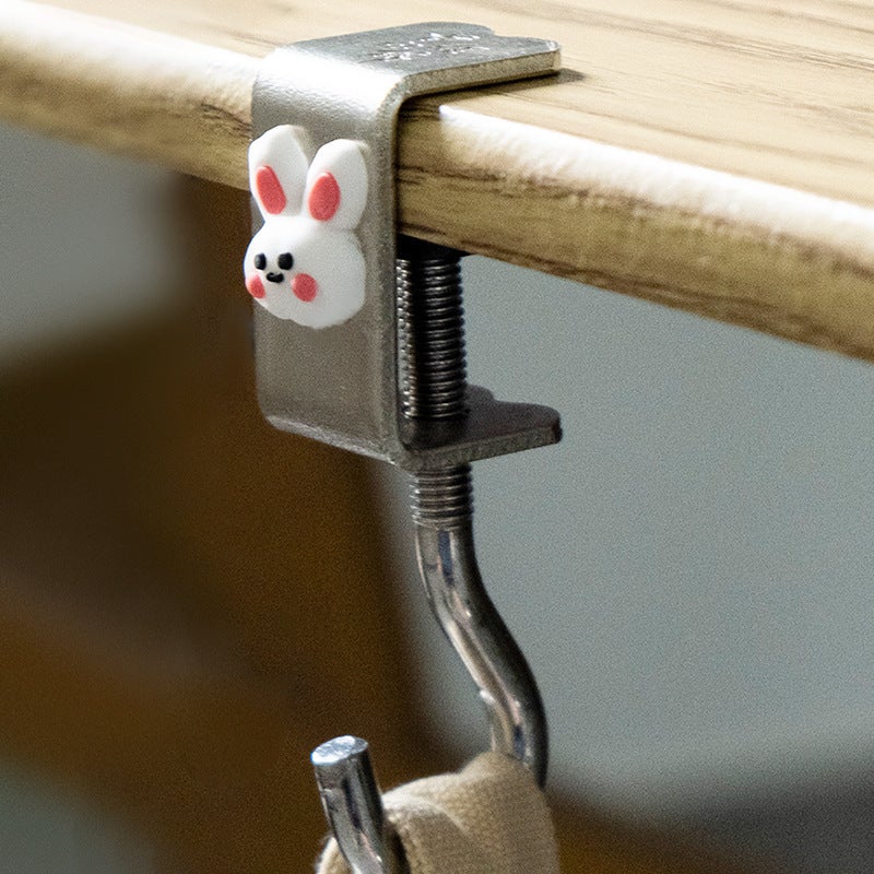 Schoolbag Hook Tableside Artifact Adjustable Primary School Students Dormitory Desk Hanging Bag Hook Backpack Special Hook White rabbit] schoolbag hook 
