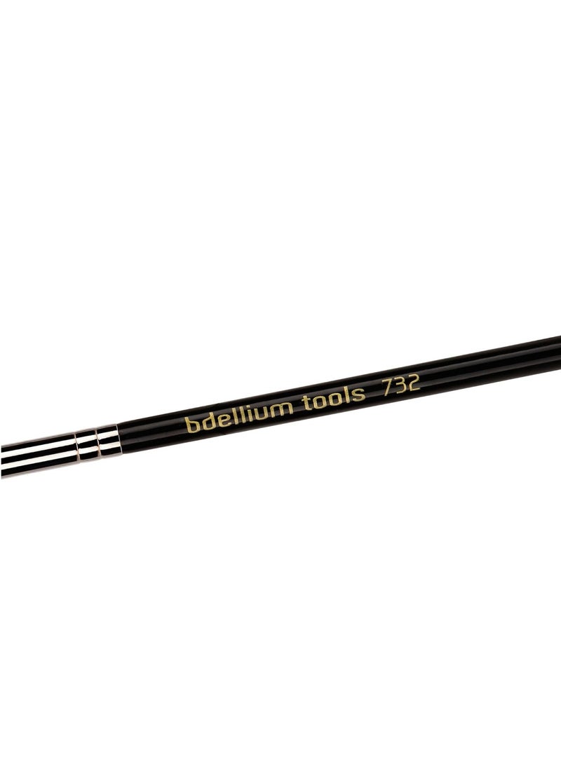 Bdellium Tools Bdellium Tools Professional Makeup Brush - Maestro Series 732 Mascara Fan - With Soft Synthetic Fibers, For Applying Mascara (Black, 1pc)  - Image 2