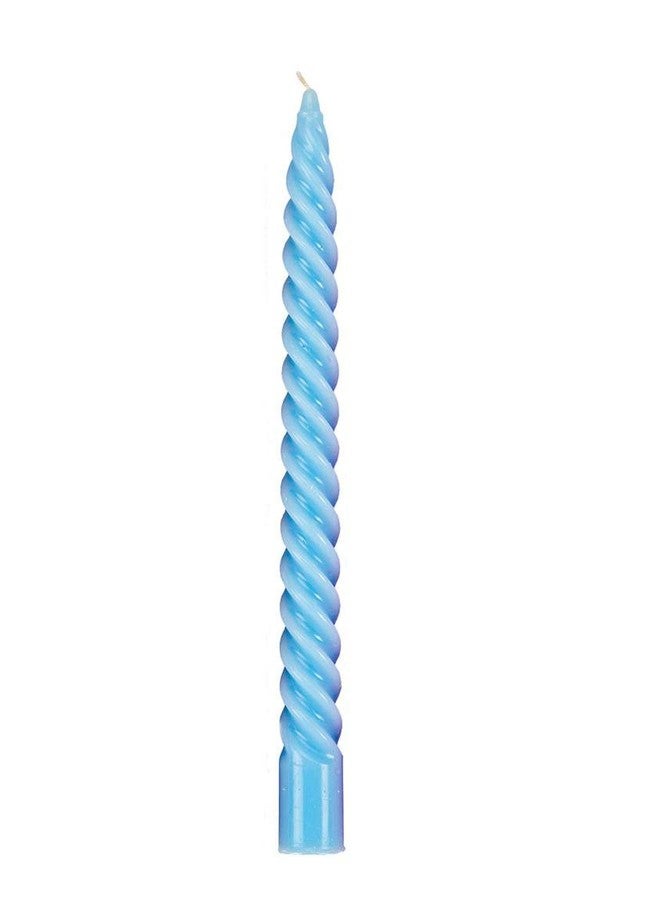Luces Paraffin Wax Smokeless Scented Sky Blue Colour Twisted Stick Candles Decorations for Living Room Pack of 8 - Image 2