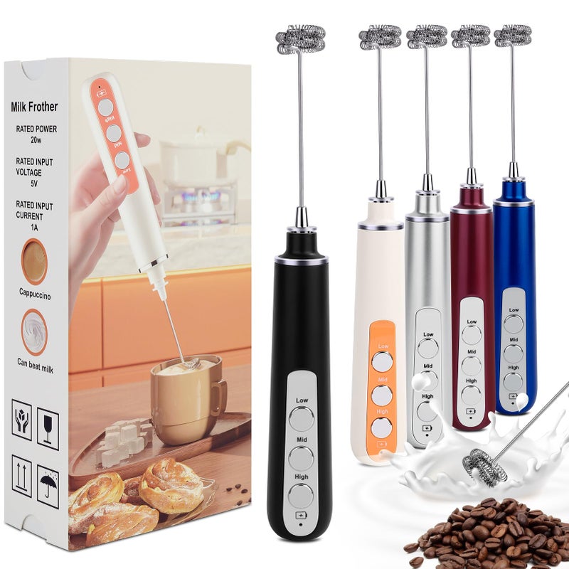 Dejaf Milk Frother Wand Rechargeable Handheld Frother For Coffee,Batidora De Mano Electrica Coffee Bar Accessories Kitchen Appliances Essentials Electric Frother Gift For Women Men (Black) - Image 1