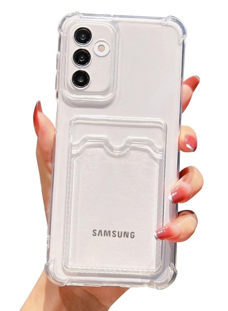 ten.tech TenTech Transparent cover with shockproof corners with card holder - card holder - heat-resistant polyurethane card holder for Samsung Galaxy A14 4G / 5G- transparent  - Image 1