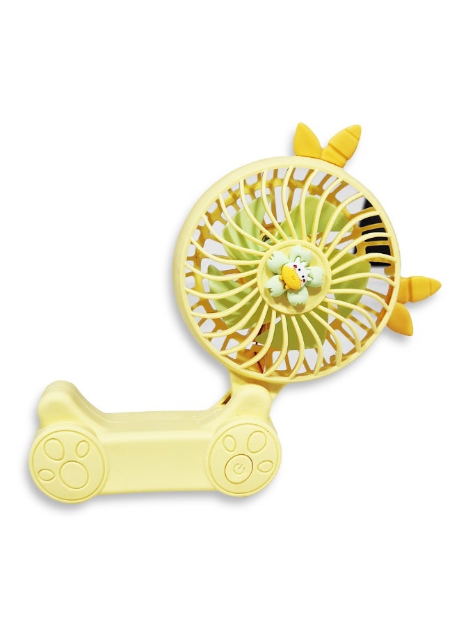 Handheld Fan, Cute Cartoon Portable Fan, 2 Speeds, Rechargeable Battery via USB Cable for Easy Use Anywhere, Small and Lightweight Design Perfect for Carrying in Bag or on Desk, Safe Materials and Attractive Design for Kids and Adults, One side Movable Head with Base to Fix Fan on Table, Great Summer Gift  - Image 4