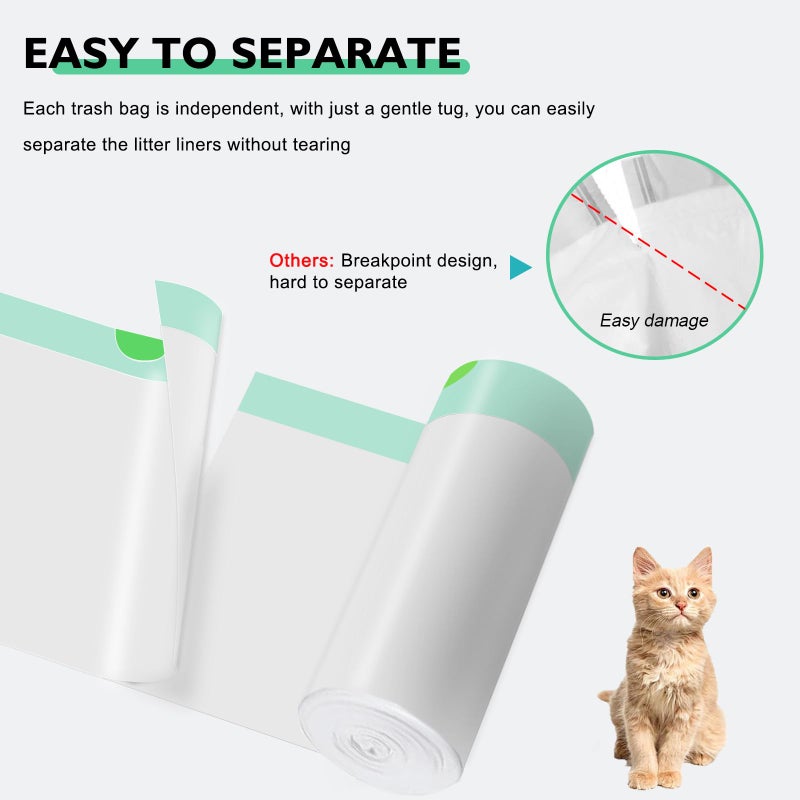 Mooydee 100 Pack Cat Litter Box Liner Bags Compatible with Petsafe for Clumping & for Smartspin Self-cleaning Litter Box, Thick Heavy Duty Drawstring Waste Drawer Liners Compatible with PURA X/MAX -23" x 12" - Image 3