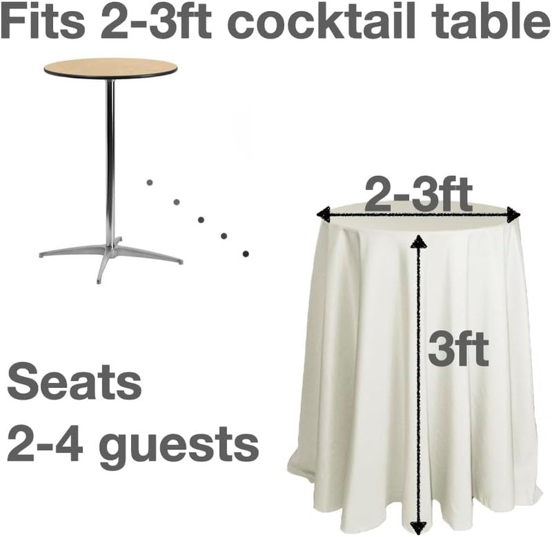 Urby 90 inches White Round Tablecloth for 4ft Round Folding Table That Seats 4-6 Guests, Round Tablecloth for Table with 4 Chairs, Ideal for Home or Events Such as Cocktail Party. - Image 3