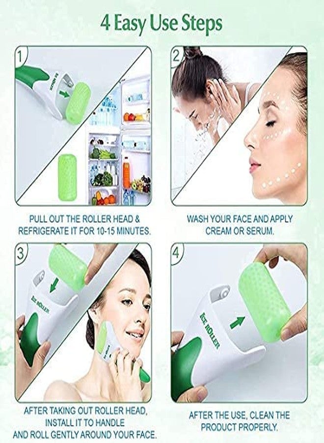 FLYWELL Jade Roller,100% Natural Facial,Gua Sha With Ice Roller For Cold Face Massage With T-Shaped Energy Beauty Bar Facial Massage - Image 5