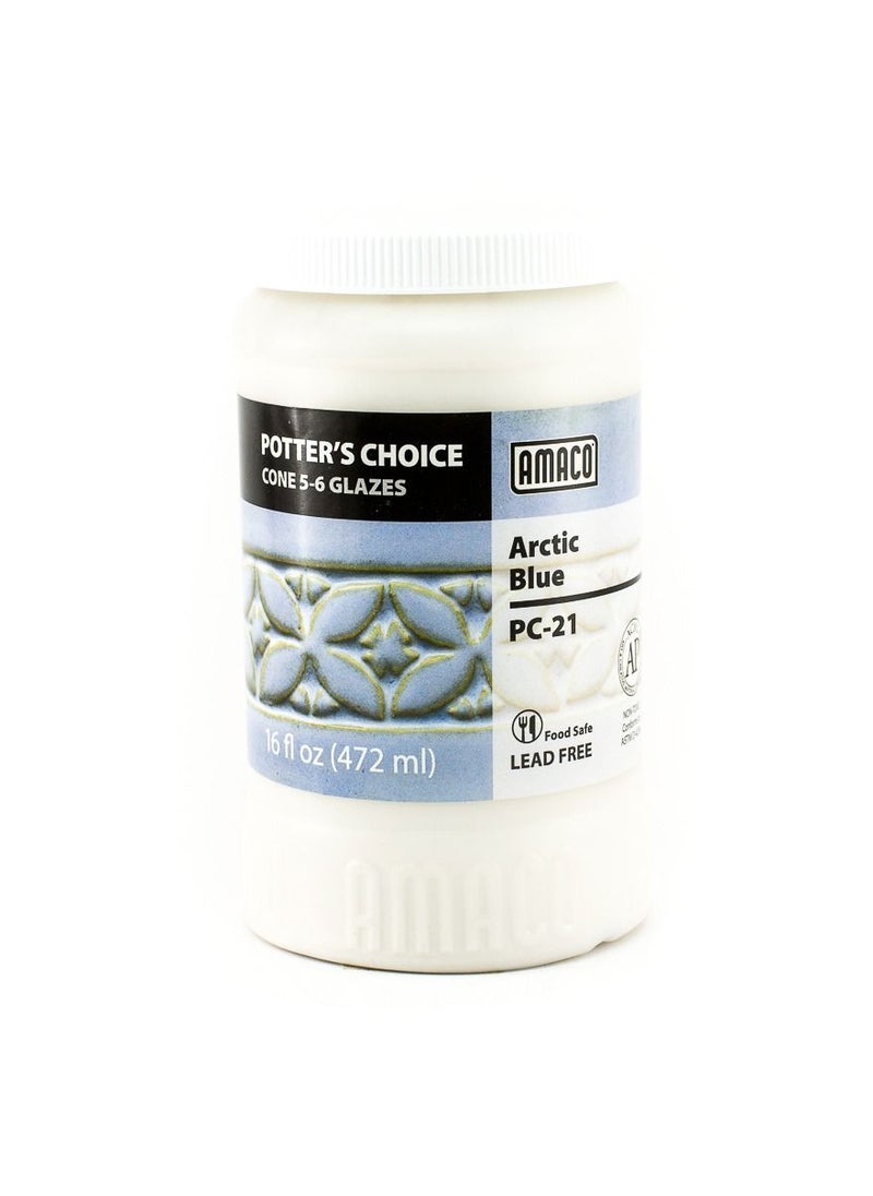 Amaco - Amaco Potters Choice Glaze Arctic Blue PC-21 High Fire for Pottery and Ceramic - Image 1