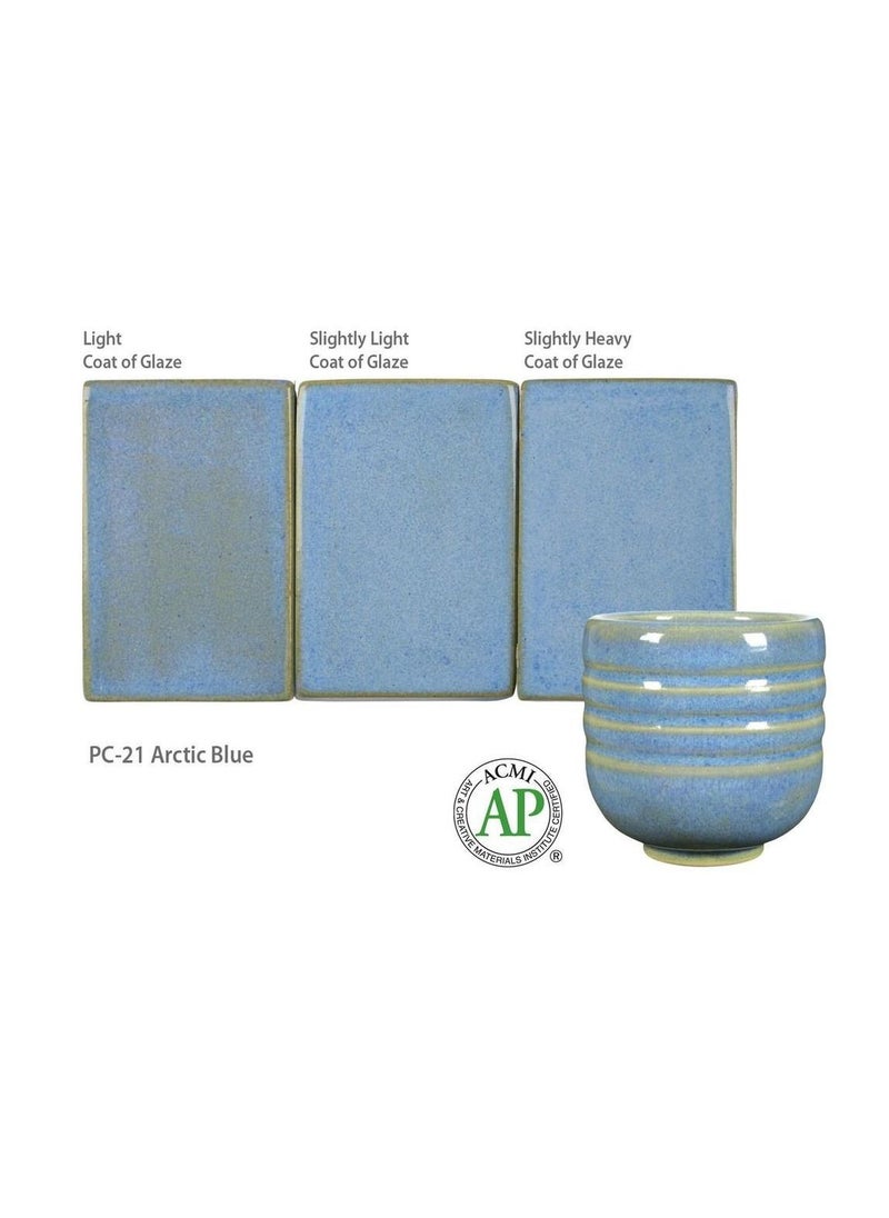 Amaco - Amaco Potters Choice Glaze Arctic Blue PC-21 High Fire for Pottery and Ceramic - Image 1