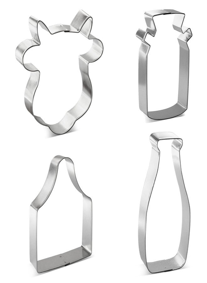 Foose Dairy Farm Cow Cookie Cutter 4 Pc Set - Cow Face, Milk Bottle, Ear Tag, Milk Jug Cookie Cutters and Cookie Recipe Card Hand Made in the USA from Tin Plated Steel - Image 3
