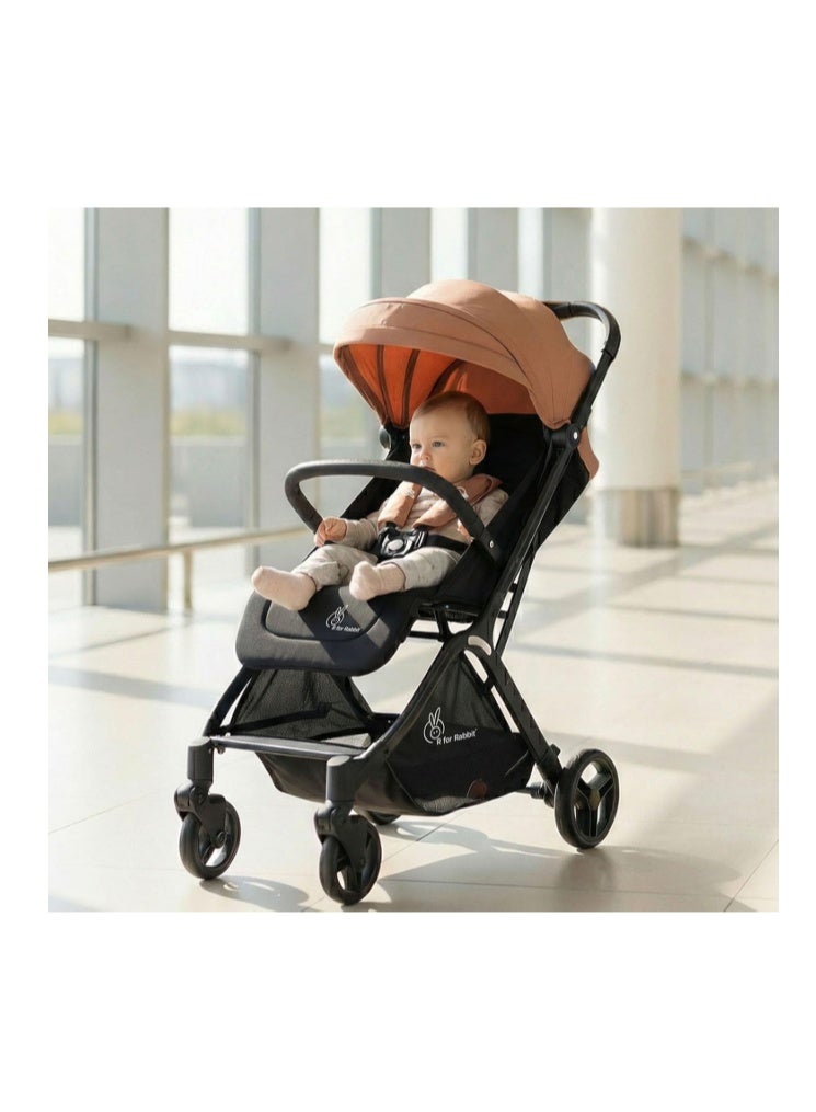 R for Rabbit Street Smart Auto Fold Stylish Newborn Baby Stroller| Aluminum Frame Pram with One Click Fold |Travel Friendly Cabin Trolley Stroller for 0-3 Years for Boy & Girl - Image 1