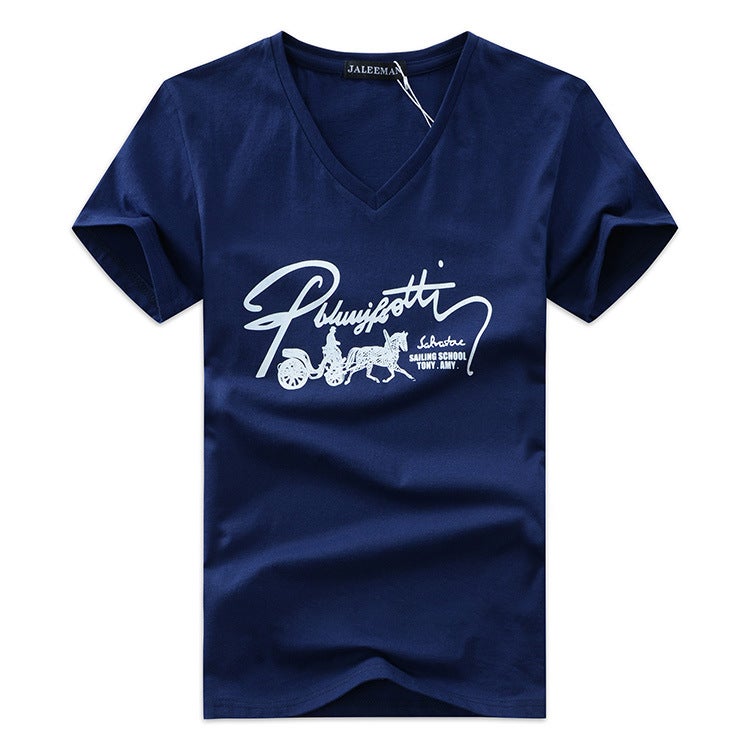 2022 summer new men's short sleeve T-shirt V-neck T-shirt half sleeve slim fit T-shirt factory direct wholesale Taobao agent - Image 3