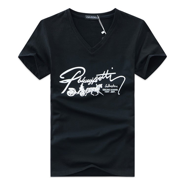 2022 summer new men's short sleeve T-shirt V-neck T-shirt half sleeve slim fit T-shirt factory direct wholesale Taobao agent - Image 5