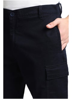 Dennis Lingo Navy Cargo Trousers for Men, Slim Fit, Cotton Lycra  - Image 5